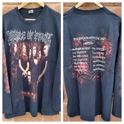 Buy Cradle Of Filth T Shirt 2007 Tournography Long Sleeve Official Merch XL • 44.99£