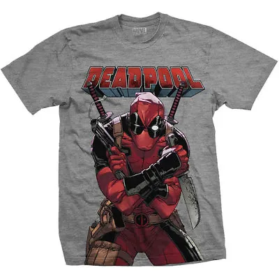 Buy Deadpool T Shirt Mens Official Marvel Grey M,L,XL,XXL Free P+P • 11.99£
