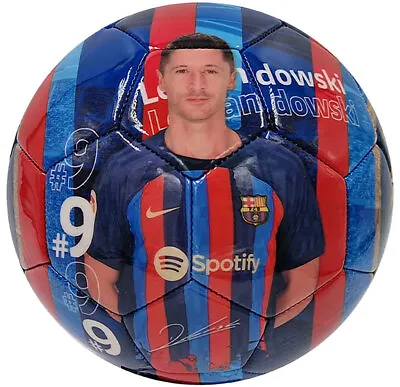 Buy FC Barcelona Lewandowski Photo Football Size 5 Ball Print Official Merch Barca • 23.99£