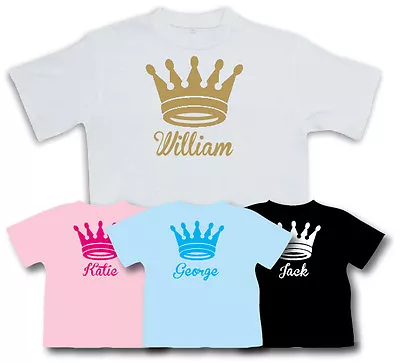 Buy PERSONALISED ROYAL CROWN  T-Shirt - BABY GIFT PRINCE WILLIAM KATE 0 -11 Yrs • 13.15£