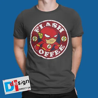 Buy The Flash Coffee T-Shirt Retro Speedster Movie Film Cartoon Hero Star Labs Tee • 9.99£