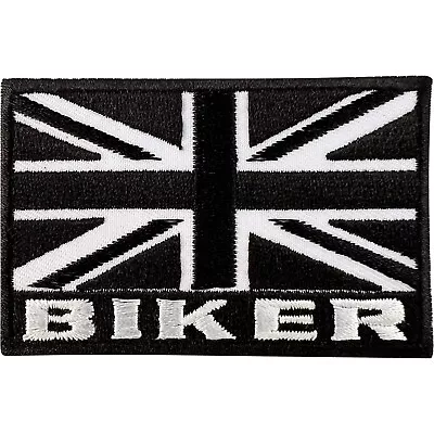 Buy Black Union Jack UK Flag Biker Patch Iron Sew On Clothes Jeans Embroidered Badge • 2.79£