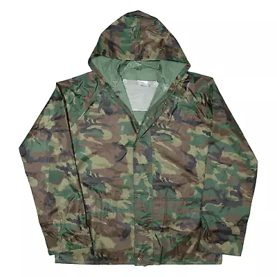 Buy ARMY TEX Mens Military Jacket Green Nylon Hooded Camouflage XL • 28.99£