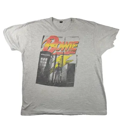 Buy Tultex David Bowie Graphic T Shirt Size XXL Grey Short Sleeve • 14.39£