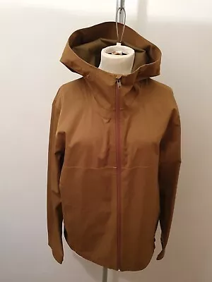 Buy UNIQLO Rain Jacket Thin Nut Brown Coated Cotton Hooded Size S • 10£
