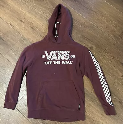 Buy Vans Off The Wall Pullover Hoodie Size Small S 8 - 10 Burgundy Skater • 17.22£