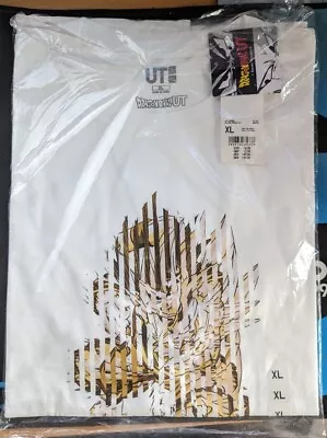Buy Dragonball X Uniqlo Son Goku Shirt XL White Anime DBZ BNWT • 29.95£