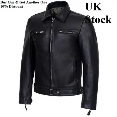 Buy Mens Aviator Military Biker German Flying Pilot Leather Motorcycle Army Jacket • 87.36£