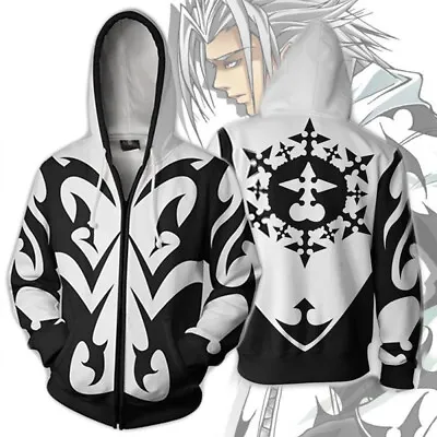 Buy Kingdom Hearts Xemnas Coat Hoodie 3D Printing Zipper Hoodies Costume Xmas Gifts • 31.49£