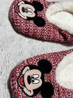 Buy Disney Mickey Mouse Red House Slippers One Size • 3.50£