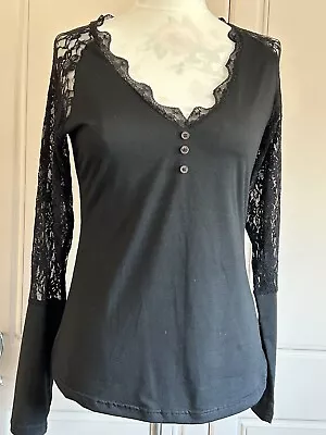 Buy Sheilay Black Lace Top Size M. • 4.99£