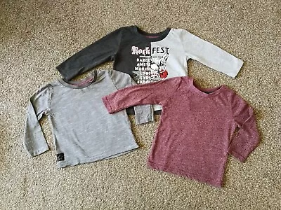 Buy Baby Boys T Shirt Tee Shirt Age 9-12 Months Rock Music Long Sleeve Set Exc Cond • 2.99£
