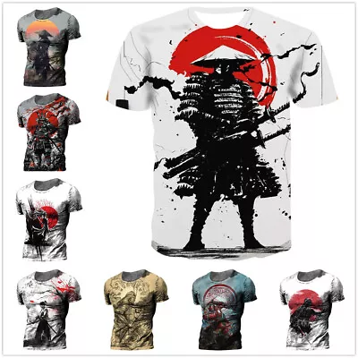 Buy Japanese Samurai 3D Printed Unisex Casual T-Shirt Women Men Kids Short Sleeve • 14.99£