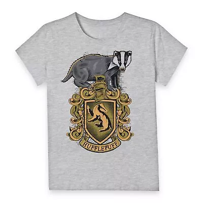 Buy Official Harry Potter Hufflepuff Drawn Crest Women's T-Shirt • 17.99£
