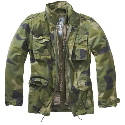 Buy Brandit Classic M65 Mens Field Jacket Lining Hunting Parka Coat Swedish Camo • 124.95£