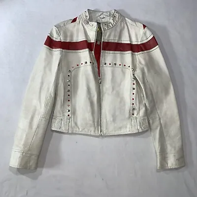 Buy 1992 Vintage Wilsons Leather Jacket Embellished  Rock And Roll Fashion Size Med • 261.29£