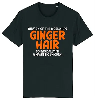 Buy 2% Of The World Has Ginger Hair Red Head Unicorn T-Shirt • 9.95£