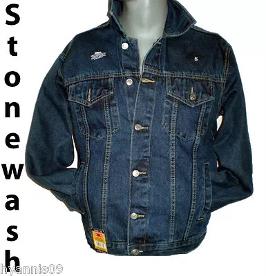 Buy Aztec Denim Jeans Jackets Stonewash Lightwash Black Casual Jeans Jacket S To 4XL • 25£