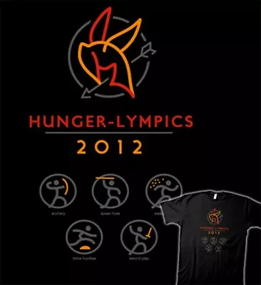 Buy Hunger Games Women's L Large T-Shirt Hunger-Lympics 2012 Tee Fury Novelty Shirt • 10.88£