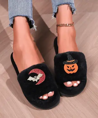 Buy 🎃Womens Halloween Fun Slippers Indoor Anti-slip Fashion Slipper Sandals Chic UK • 9.47£