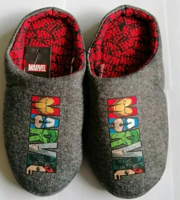 Buy Mens Marvel Avengers Mule Slippers Grey Red Size 7-12 UK • 17.50£