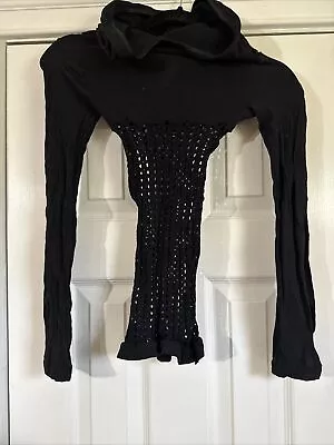 Buy Sexy Fishnet Black Club Minidress With Hood! XS/S • 9.64£