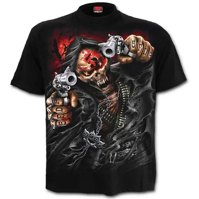 Buy Spiral Unisex Metal T Shirt Five Finger Death Punch ASSASSIN Guns Skull All Size • 18.95£
