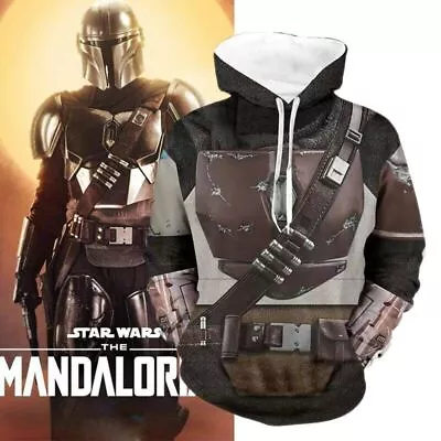 Buy Adult Star Wars The Mandalorian Hoodie Pullover Sweatshirt Cosplay Jacket Coat • 29.72£