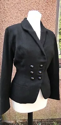 Buy Original Vintage Womens 1950,s Black Wool Tailored Jacket  Nipped In Waist • 15£