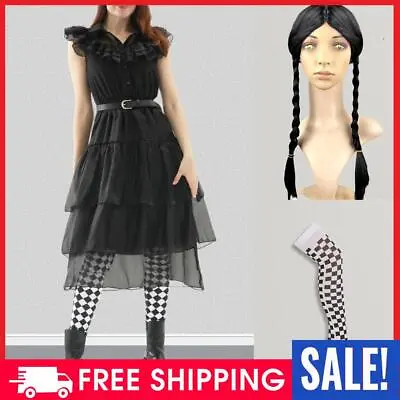 Buy Women Halloween Costume Turn Down Collar Gothic Style Solid Color Party Clothing • 6.31£