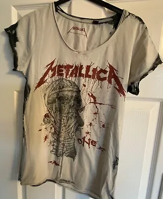 Buy Metallica -   One - Landmine  - With Lyric Back Print - T-shirt  - Medium • 15£