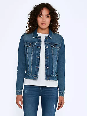 Buy NOISY MAY Women Short Denim Jacket Basic Transitional Jeans Stoned Washed NMDEBR • 28.65£