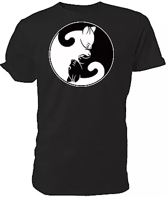 Buy Yin Yang Cats T Shirt - Choice Of Size & Colours. Printed With Dtf, Mens/womens • 11.99£