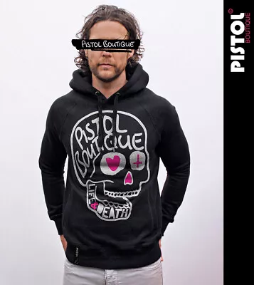 Buy Pistol Boutique Men's Black Pullover LIFE & DEATH LOGO SKULL Fashion Hoodie • 40.49£