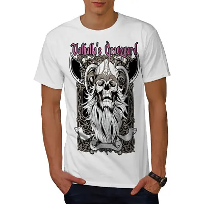 Buy Wellcoda Valhalla Graveyard Mens T-shirt, Monster Graphic Design Printed Tee • 17.99£