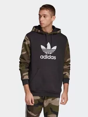 Buy Adidas Men's Camouflage Trefoil Fleece Hoodie Hooded Sweatshirt • 24.99£