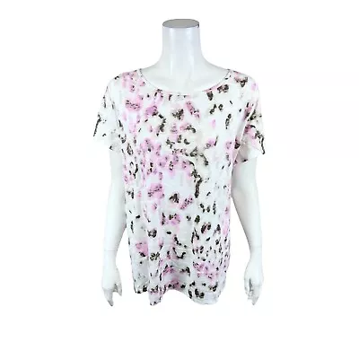 Buy Belle By Kim Gravel Slub Knit Safari Short Sleeve T-Shirt Lilac 2X Size • 28.82£