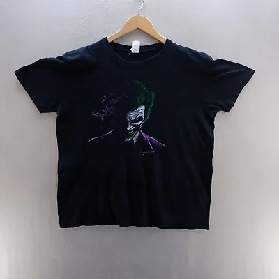Buy The Joker T Shirt Large Black Graphic Print Batman Short Sleeve Gildan Mens • 10£