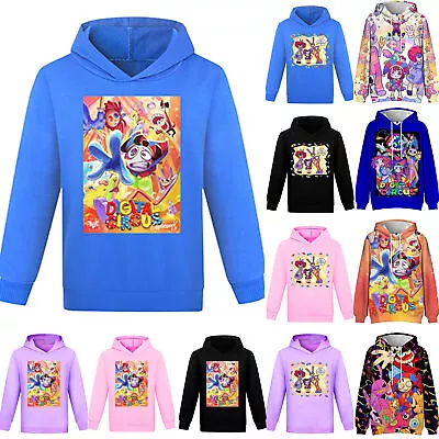 Buy Kids The Amazing Digital Circus Printed Hoodie Top Long Sleeve Hooded Sweatshirt • 7.78£