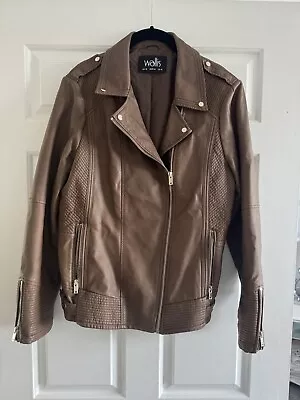 Buy Gorgeous Faux Leather Jacket In Tan. Size 16. Wallis • 18£
