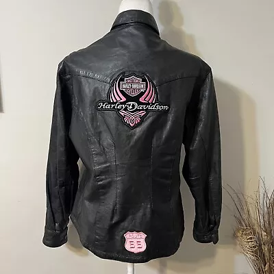 Buy Hot Leathers Women Black Motorcycle Leather Jacket Harley Davidson Patches Sz XL • 86.75£