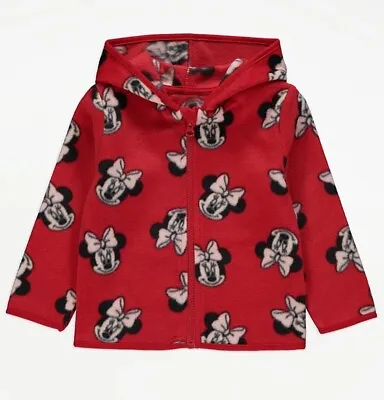 Buy Kids Girls Disney Minnie Mouse Fleece Jacket Hood Full Zip 4-5 Years • 7£