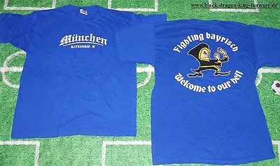 Buy Munich T-Shirt Motif 1 + FIGHTING BAYRIAN + In Blue + New + 100% Cotton • 13.40£