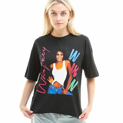 Buy Whitney Houston Ladies T-shirt 80s Oversized Black S-XL Official • 13.99£