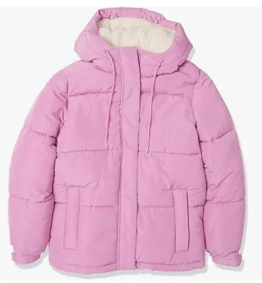 Buy Amazon Essentials Women's Water-Repellent Sherpa-Lined Hooded Puffer Jacket £89 • 15£