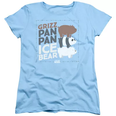 Buy We Bare Bears  Grizz Pan Pan Ice Bear  Women's Adult Or Girl's Jr Babydoll Tee • 28.91£