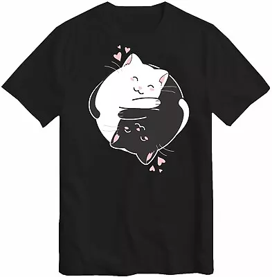 Buy Yin Yang Cat T-Shirt, Yin Yang Cat Lover Gift Kittens T Shirt, Tee Top • 10.99£