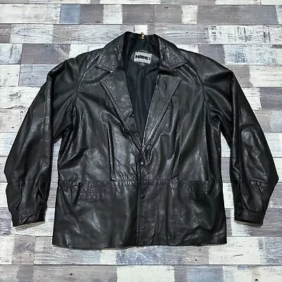 Buy Hide Park Vintage Genuine Leather Jacket Made In England Men's L Black EXC • 24.95£