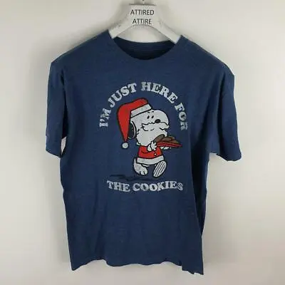 Buy Peanuts T Shirt Mens Large Blue F29 • 8.99£