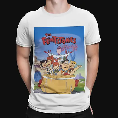 Buy The Flintstones Poster T-Shirt  Retro 60s 70s 80s 90s Kids Cartoon Fred & Barney • 6.99£